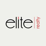 Elite Realty logo featuring black text with red vertical line and red text on light gray background